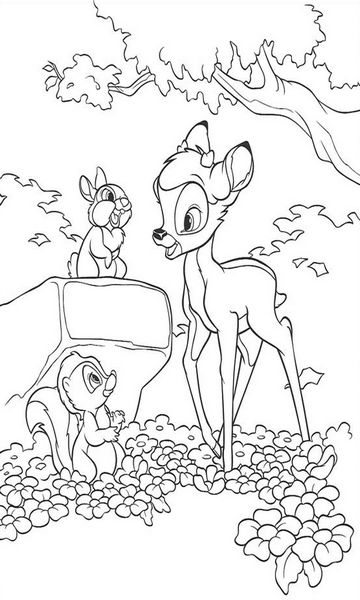 kolorowanka Bambi malowanka do wydruku Disney z bajki dla dzieci nr 13